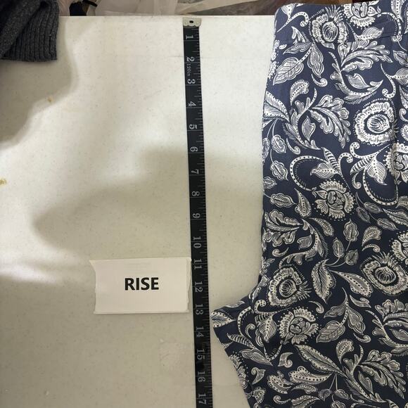 Jessica Simpson Navy Blue Floral Print Wide Leg Pants Large - Picture 7 of 13
